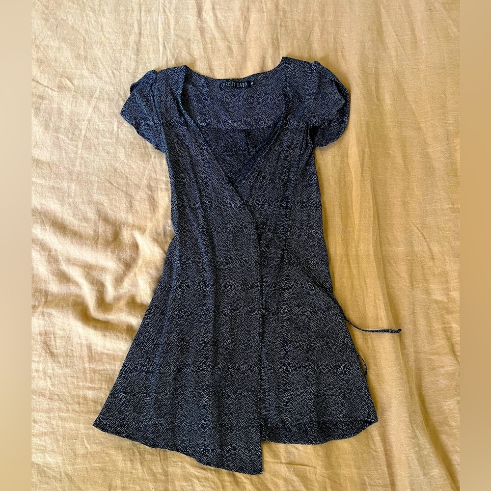 Christy Dawn Anya dress black dot wrap XS